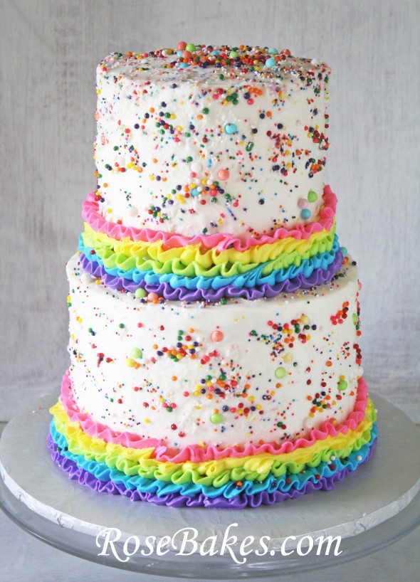 Birthday Cake with Rainbow Sprinkles