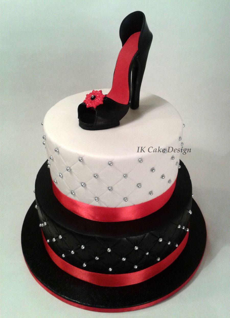 Birthday Cake with Red and Black High Heels