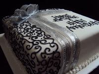 Black and Silver Birthday Cake