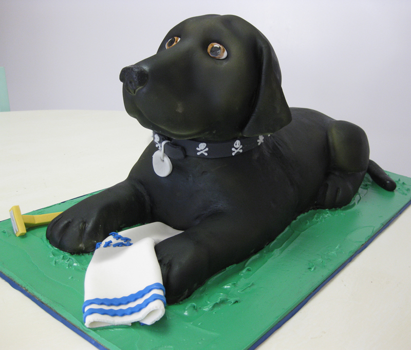 Black Lab Dog Birthday Cake