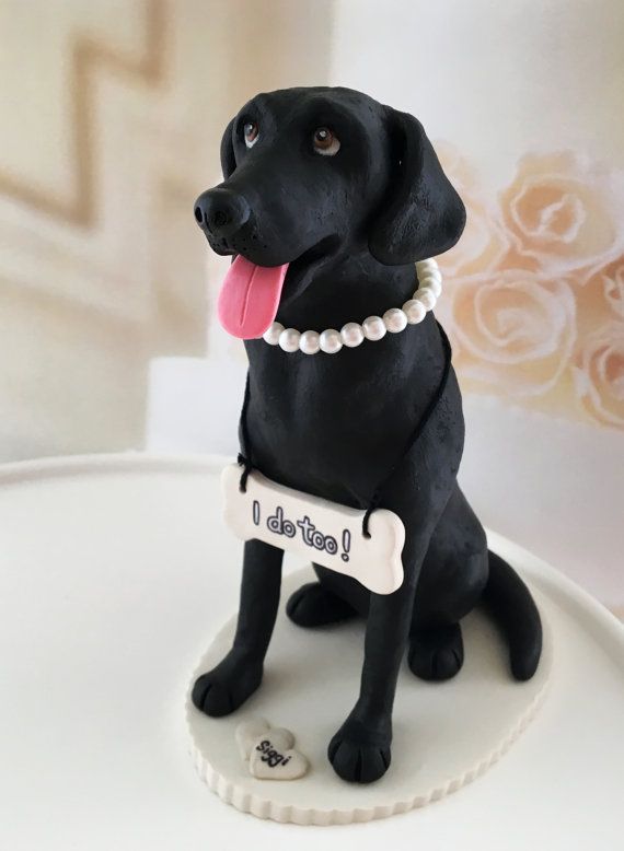 Black Labrador Dog Cake Topper