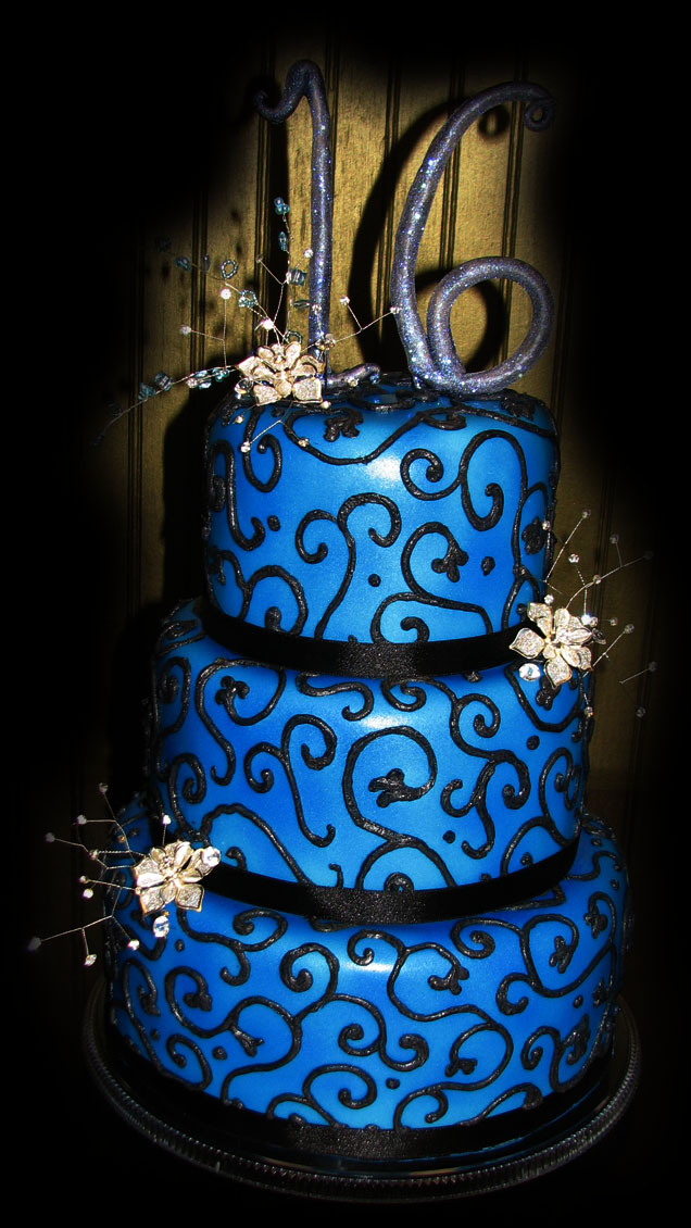 Blue Sweet 16 Cake