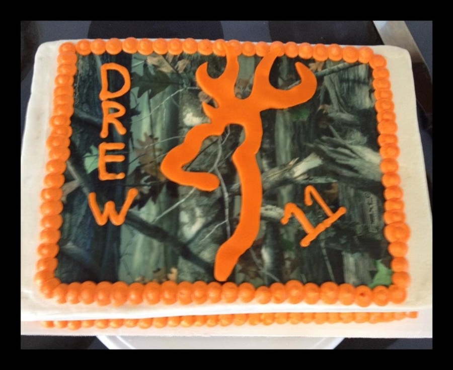 Camo Browning Birthday Cake