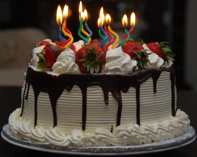 Chocolate Birthday Cake with Candles