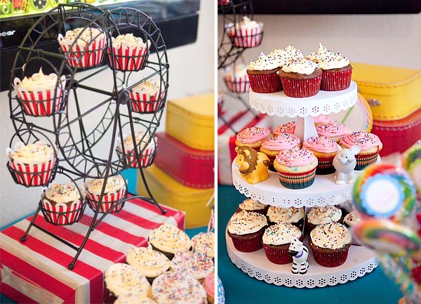 Circus Themed Birthday Cupcakes