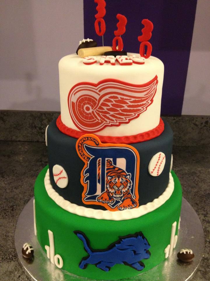 Detroit Sports Teams Cake