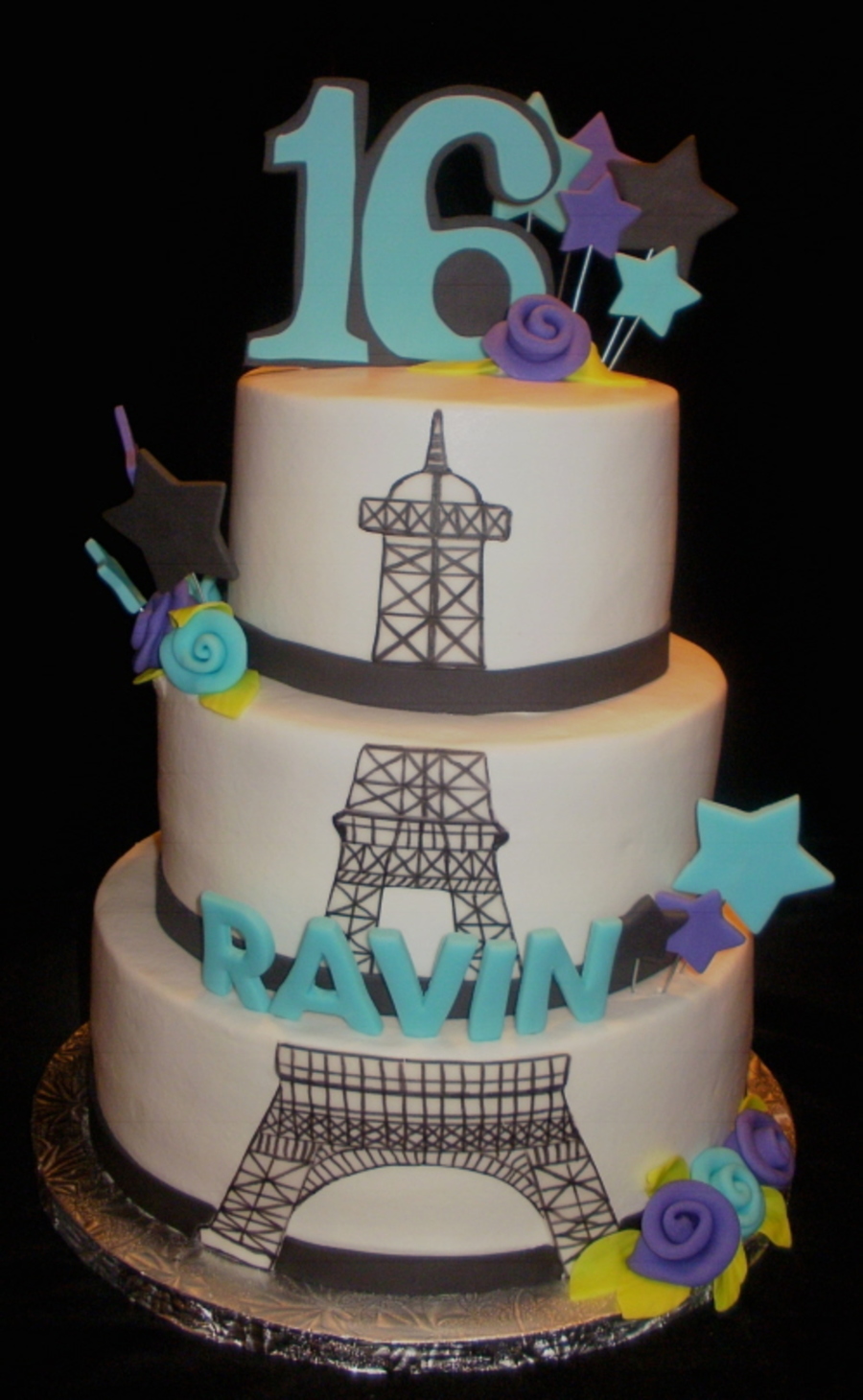 Eiffel Tower Sweet 16 Cake