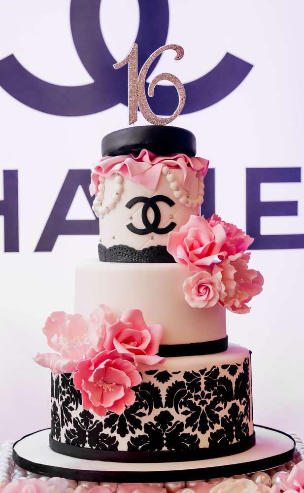 Elegant Sweet 16 Birthday Cake