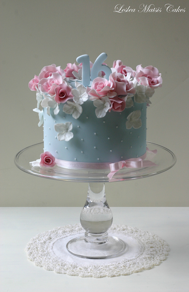 Elegant Sweet 16 Birthday Cake