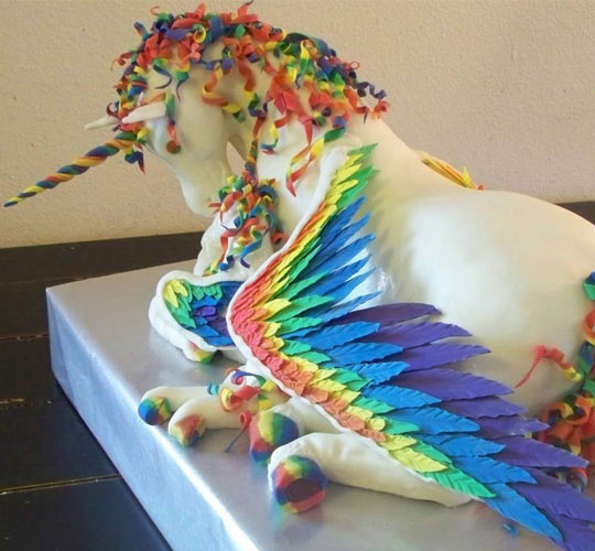 Flying Rainbow Unicorn Cake