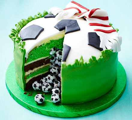 Football Pinata Surprise Cake