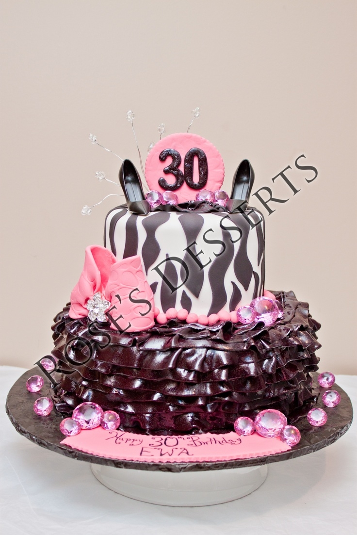 Girly 30th Birthday Cake