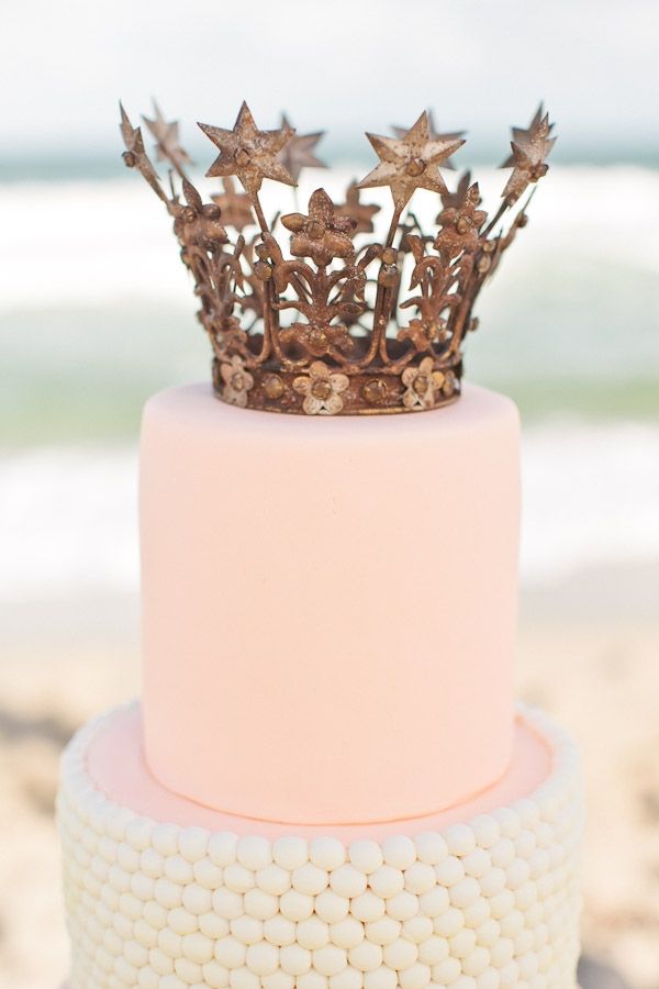 Gold Princess Crown Cake Toppers