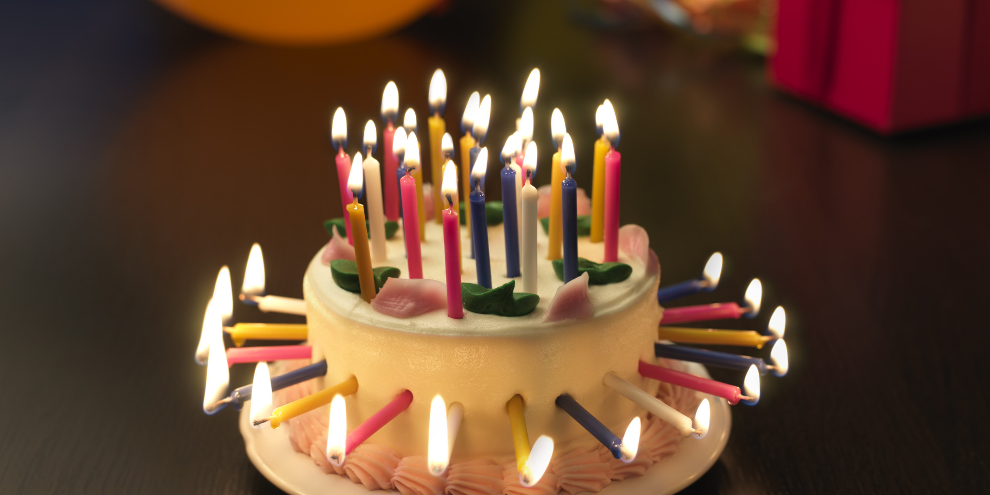 Happy Birthday Cake with Lots of Candles