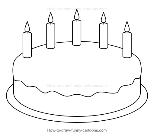 How to Draw Cartoon Birthday Cake