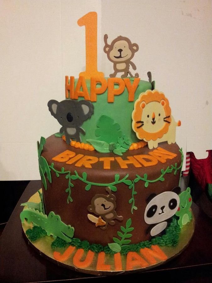 Jungle Theme Birthday Cake