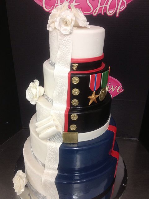 Marine Wedding Cake Half Bride