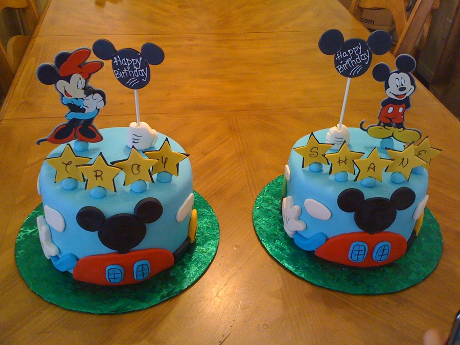 Mickey Mouse and Minnie Twin Birthday Cakes