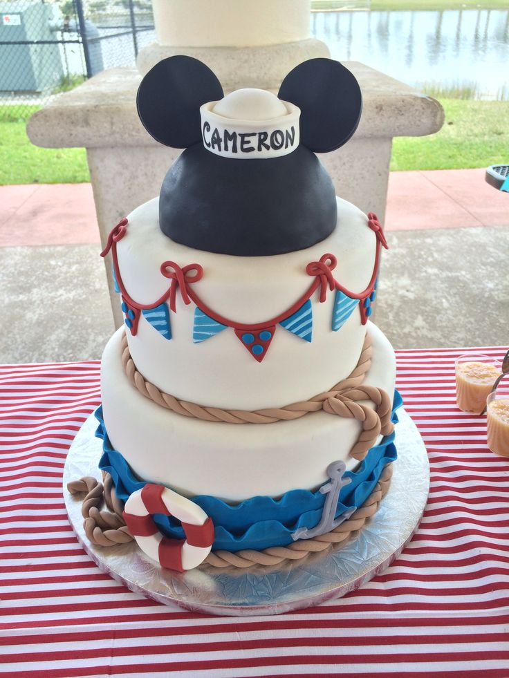 Mickey Mouse Nautical Birthday Cake