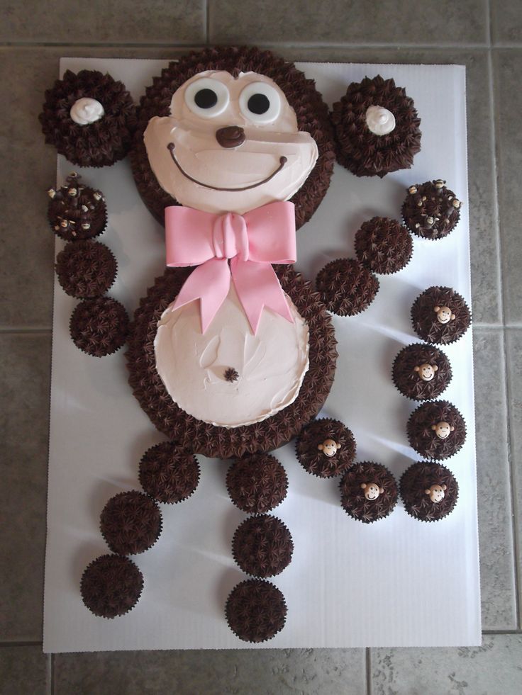 Monkey Cupcake Cake