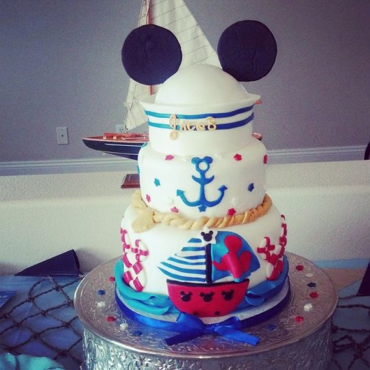 Nautical Mickey Birthday Cakes