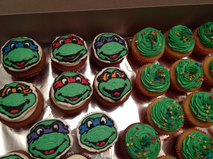 Ninja Turtle Birthday Cupcakes