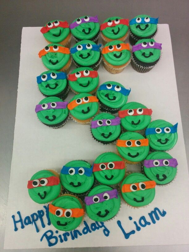 Ninja Turtle Cupcake Cake