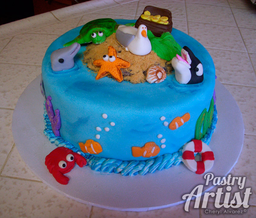 Ocean Themed Birthday Cake