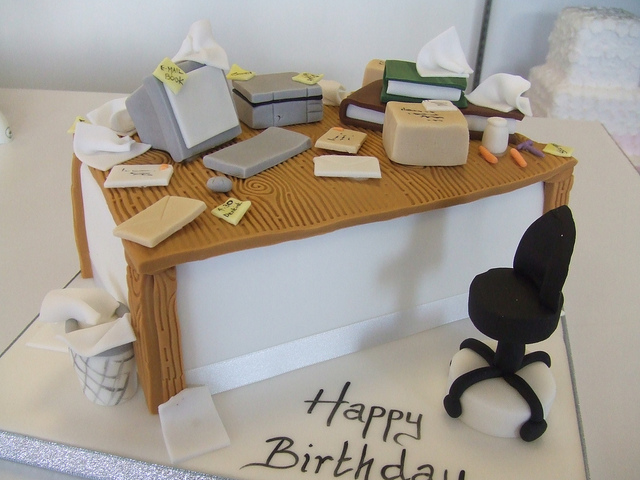 Office Desk Birthday Cake