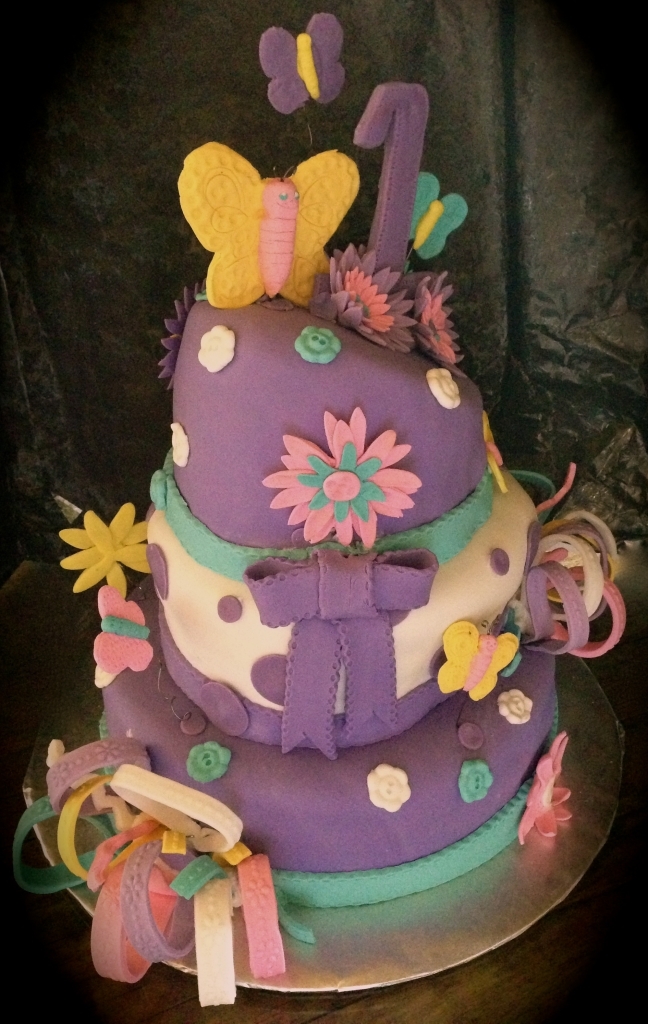 One Year Old Girl Birthday Cake