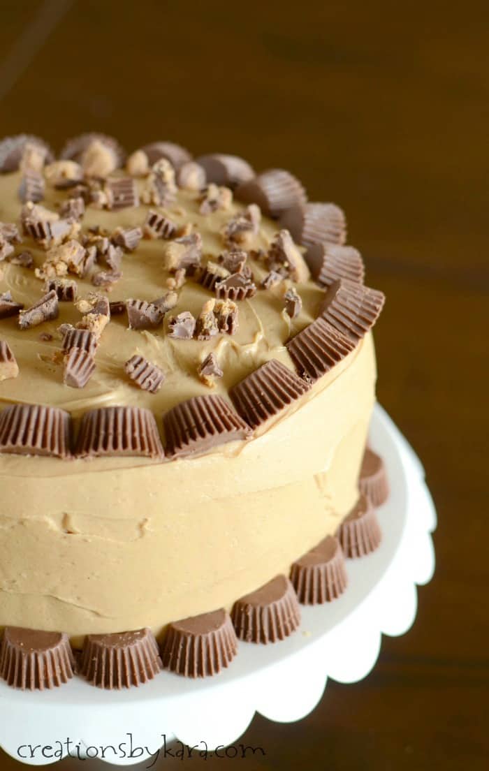 Peanut Butter Chocolate Cake with Reese Cups