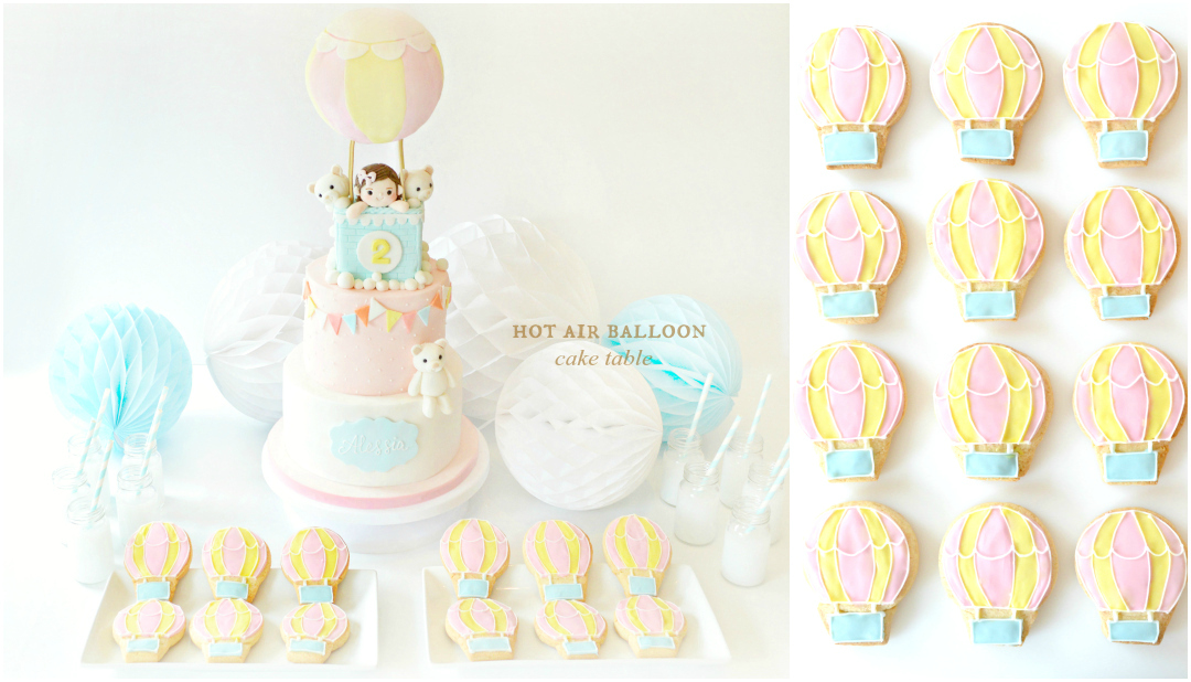 Pink Birthday Cakes with Yellow Flowers and Balloons