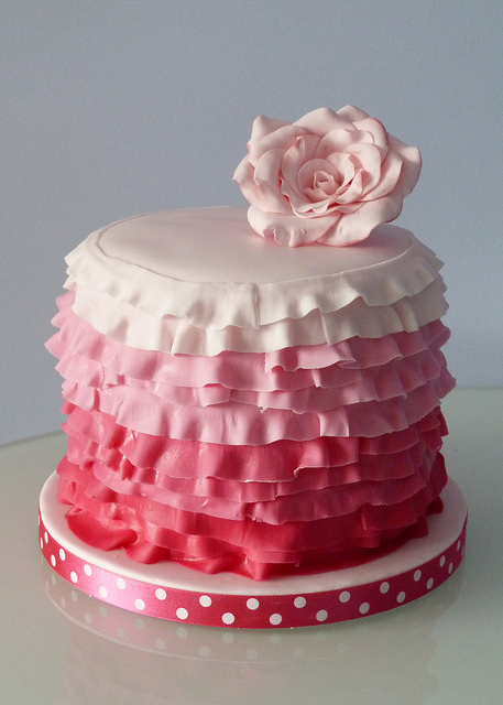 8 Photos of Pink Ruffle Birthday Cakes