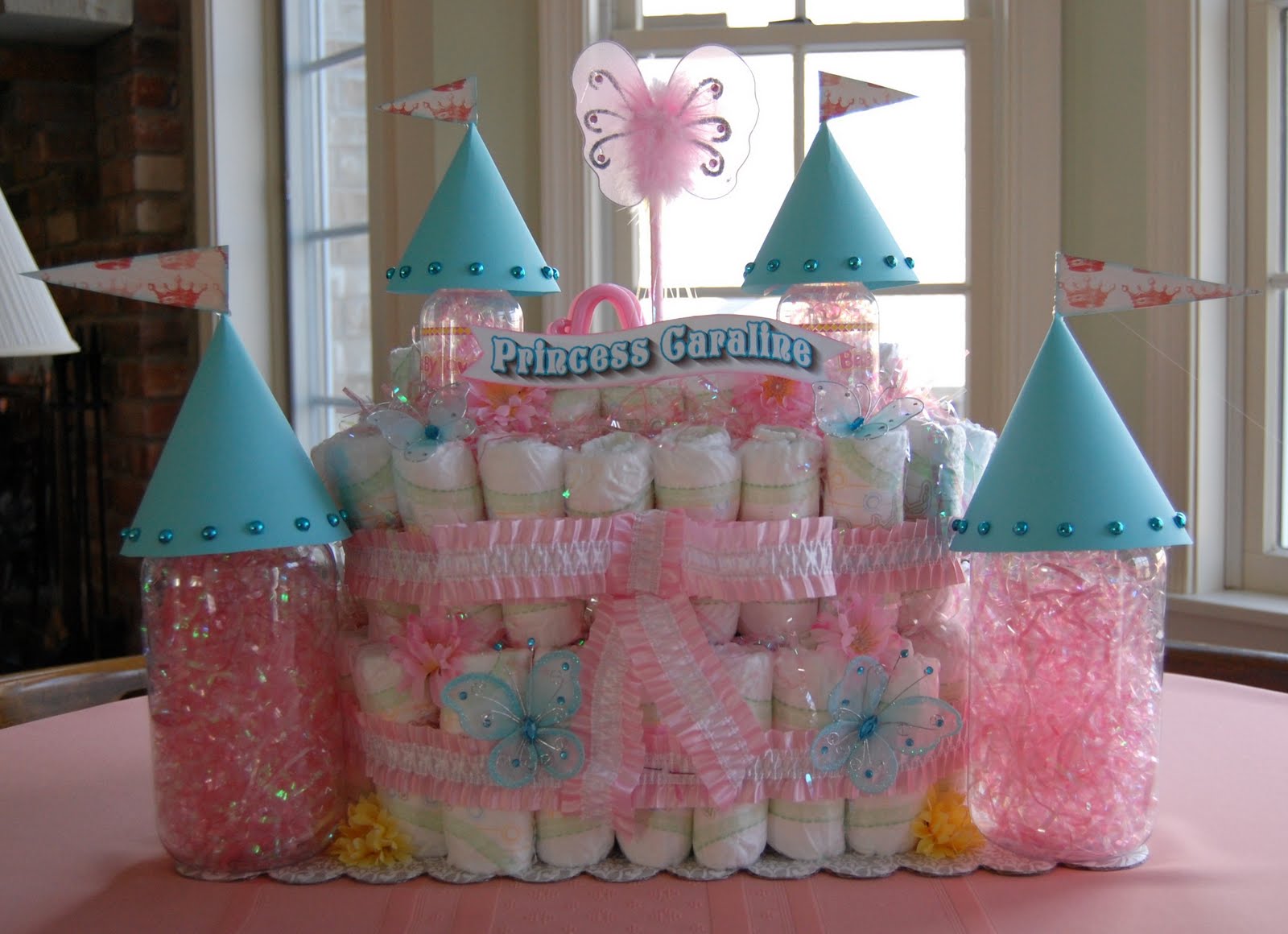 Princess Castle Diaper Cake for Baby Shower