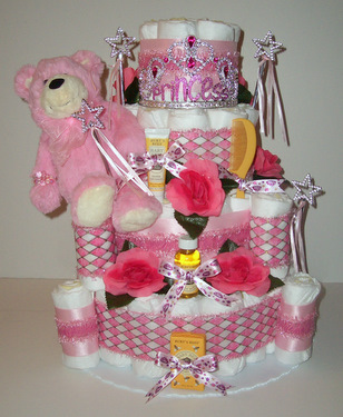 Princess Castle Diaper Cakes for Girls