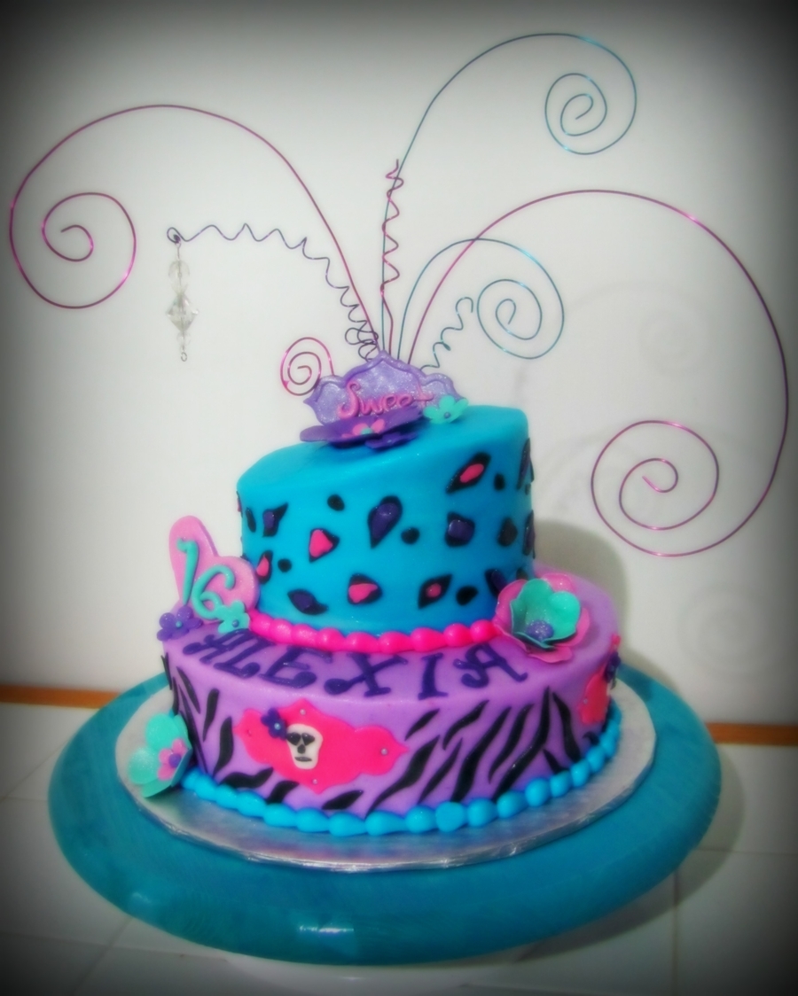 Purple Sweet 16 Birthday Cakes