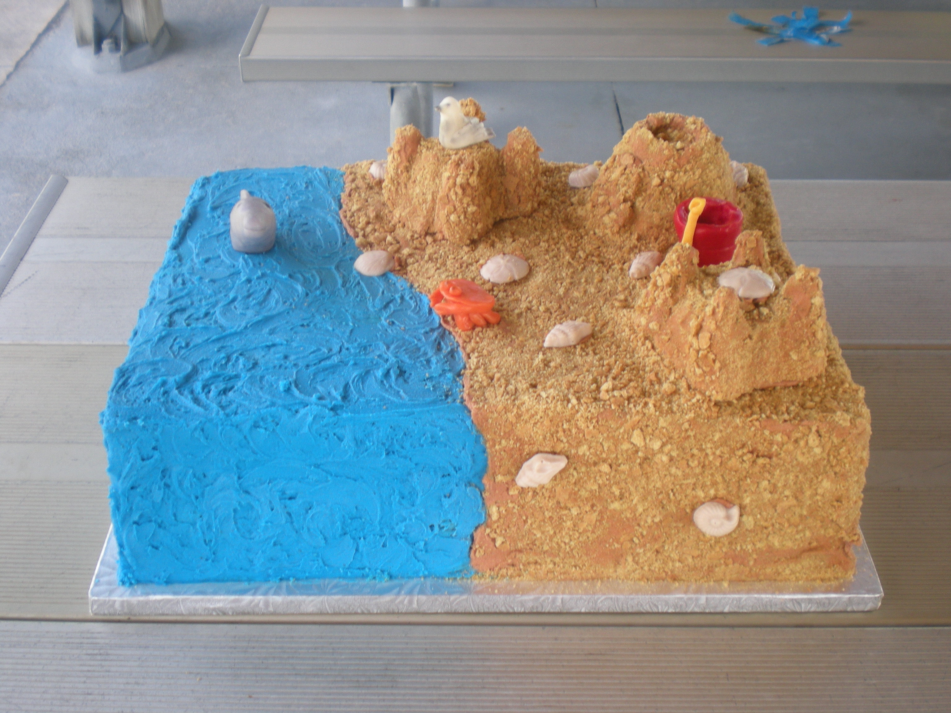 Sand Castle Sheet Cake