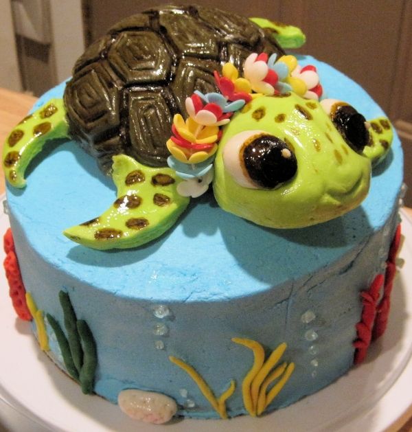 Sea Turtle Birthday Cake