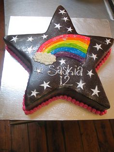 Silver Star Shaped Cake