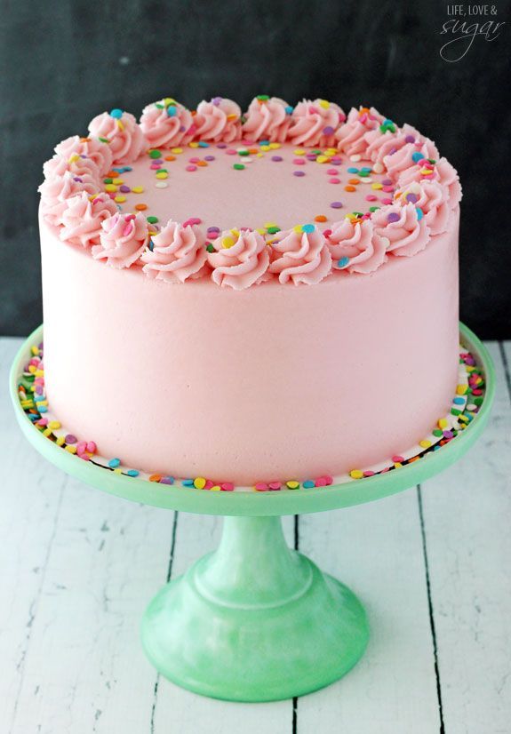 Simple Buttercream Birthday Cake