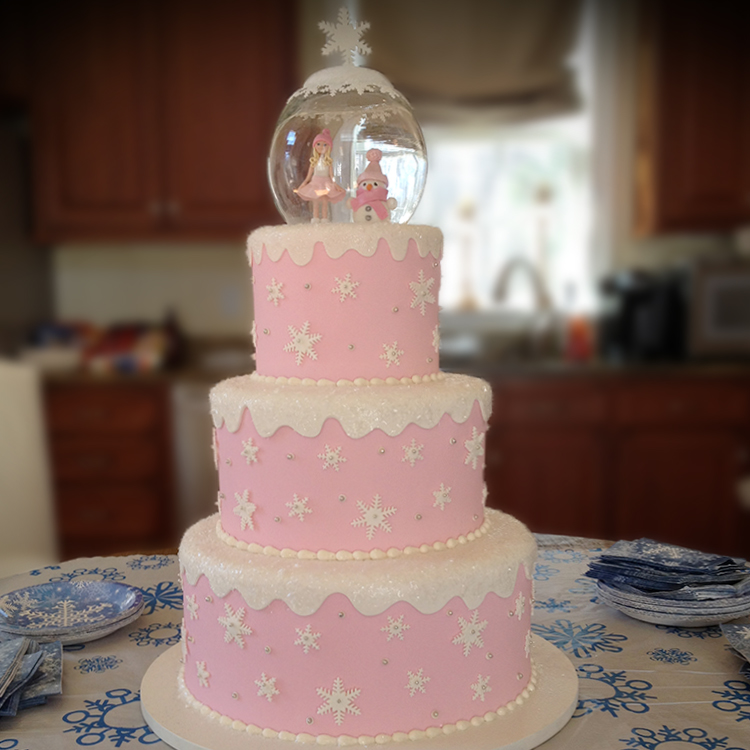 Snow Themed Birthday Cake