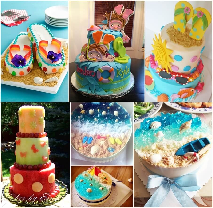 8 Cool Summer Cakes Photo Cute Summer Cake Ideas, Pool Party Cake and