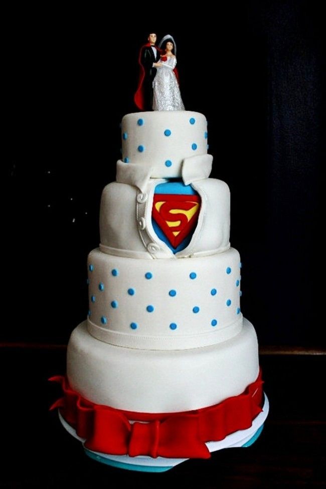 Superman Half Wedding Cake