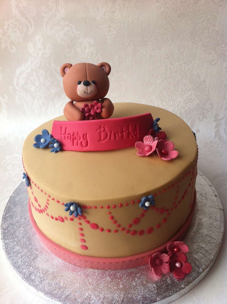 Teddy Bear with Birthday Cake