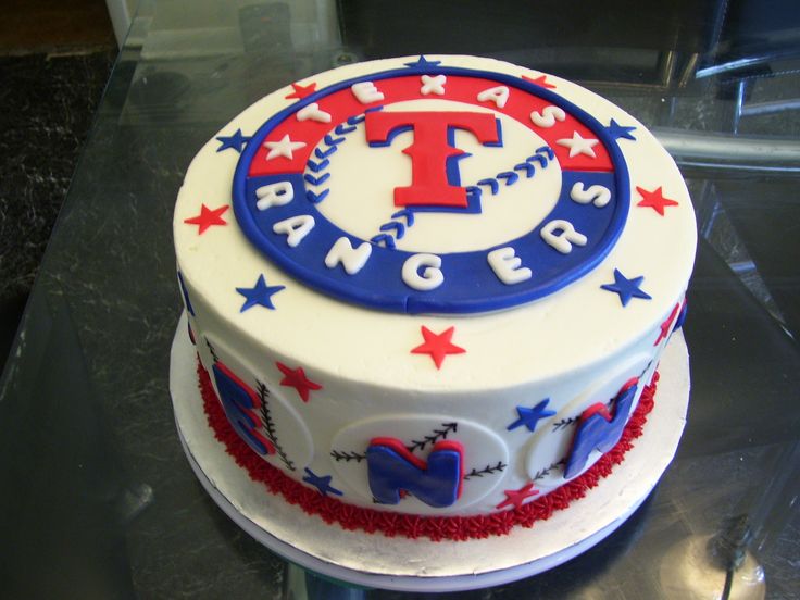 Texas Rangers Baseball Birthday Cake