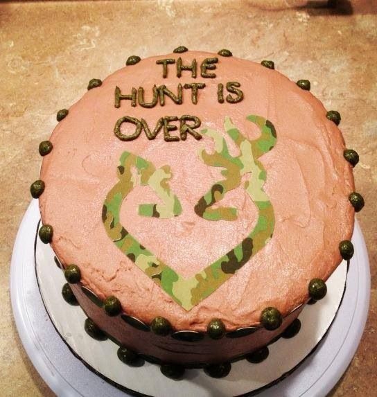 The Hunt Is Over Grooms Cake Camo