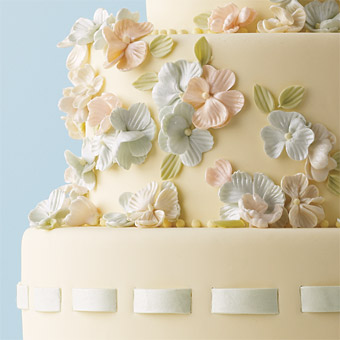 Wedding Cake with Pastel Flowers