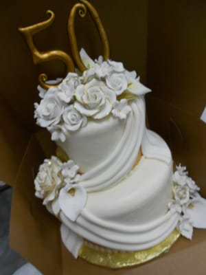 2 Tier 50th Wedding Anniversary Cakes