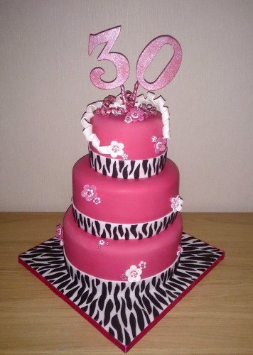 3 Tier 30th Birthday Cake