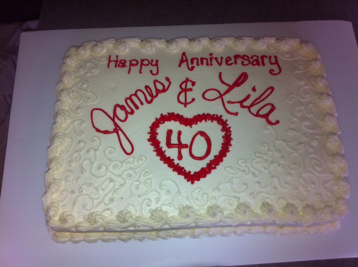 40th Anniversary Sheet Cake